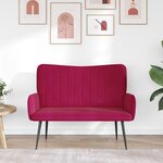 vidaXL Sofa 2 places Bordeaux 115 x 61 x 87 cm Velours (V)