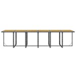 vidaXL Ensemble à manger de jardin coussins 13 Pièces Résine tressée Gris