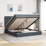 vidaXL Cadre de lit ottoman avec matelas gris foncé 200x200 cm velours