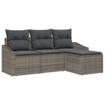 vidaXL Ensemble de canapé de jardin avec coussin 4 Pièces Gris