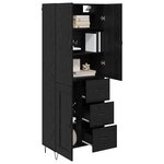 vidaXL Haut Armoire 2 Pièces Chêne noir Bois d'ingénierie et verre