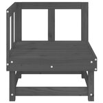 vidaXL Canapé d'angle de jardin gris bois de pin massif