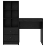 vidaXL Bureau avec rangement en chêne noir en bois d'ingénierie