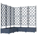 vidaXL Jardinière avec treillis 5 Pièces Grise 120x120x125 5 cm