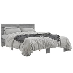 vidaXL Cadre de lit sans matelas sonoma gris 140x200 cm