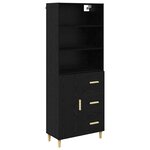 vidaXL Haut Armoire Chêne noir 69 5 x 32 5 x 180 cm Bois d'ingénierie