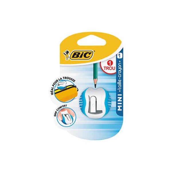Taille-Crayons MINI Grip 1 trou Coloris Aléatoire BIC