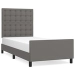 vidaXL Cadre de lit avec tête de lit Gris 90x200 cm Similicuir