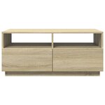 vidaXL Table basse avec lumières LED chêne sonoma 90x49x40 cm