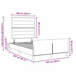 cadre de lit taupe vidaXL 100x200 cm en tissu