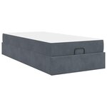 vidaXL Cadre de lit avec matelas Gris foncé 90 x 200 cm Velours