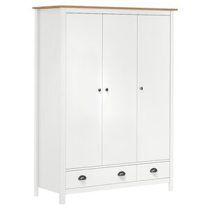 vidaXL Garde-robe à 3 portes Hill Blanc 127x50x170 cm Bois pin solide