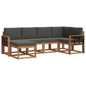 vidaXL Ensemble de canapés d'extérieur 6 pc Naturel et Anthracite