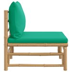 vidaXL Canapé central de jardin avec coussins vert bambou