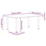 vidaXL Table à manger marron clair bois de chêne massif rectangulaire