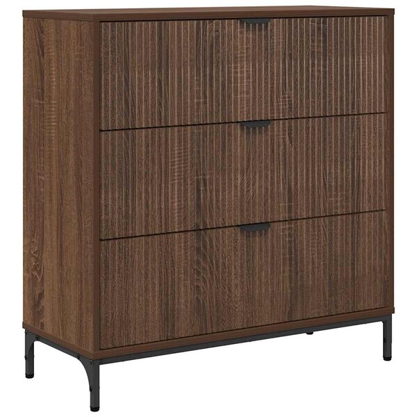 vidaXL Buffet Chêne marron 79 5 x 33 x 82 cm Bois d'ingénierie