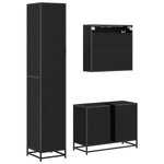 vidaXL Ensemble de mobilier de salle de bain 3 Pièces Chêne noir