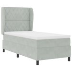 Lit avec sommier de vidaXL et matelas Gris clair 90x190 cm Velours