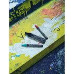 3 marqueurs FREE acrylic pointes mixtes noir STABILO