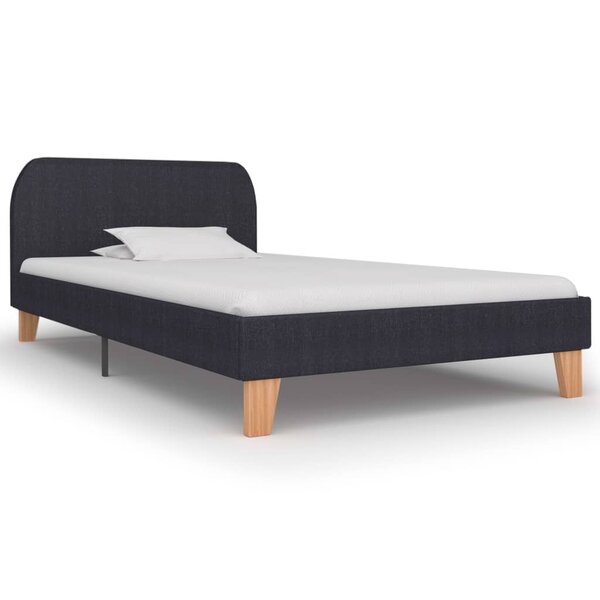vidaXL Cadre de lit sans matelas gris foncé tissu 90x200 cm