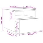 vidaXL Armoires de chevet avec lumières LED 2 Pièces blanc 40x39x37 cm