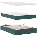vidaXL Lit avec rangement et matelas Vert foncé 120 x 200 cm Velours
