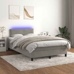 vidaXL Sommier à lattes de lit avec matelas LED gris clair 120x190 cm