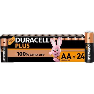 Duracell - NOUVEAU Piles alcalines AA Plus, 1.5 V LR6 MN1500, paquet de 24