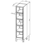 Casier de bureau armoire meuble de rangement pour bureau atelier chambre acier métallique avec 5 portes acier laqué 180 x 38 x 45 cm gris 03_0006349