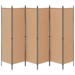 vidaXL Paravent à 6 panneaux Beige 300 x 180 cm Tissu