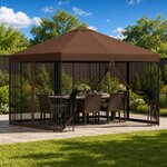 vidaXL Abri de jardin avec parois 3 x 3 m Marron Polyester et Acier