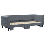 vidaXL Lit de jour avec gigogne sans matelas gris foncé 80x200 cm