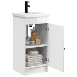 vidaXL Meuble de salle de bain avec évier Blanc brillant