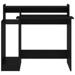 Bureau table poste de travail meuble d'ordinateur informatique étude avec lumières LED 97 x 45 x 90 cm bois d'ingénierie noir 02_0023434