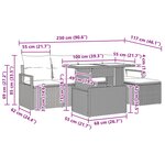 vidaXL Ensemble de canapé de jardin avec coussin 6 Pièces Noir et bleu