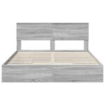 vidaXL Lit de Rangement Gris Sonoma 160 x 200 cm Bois d'ingénierie