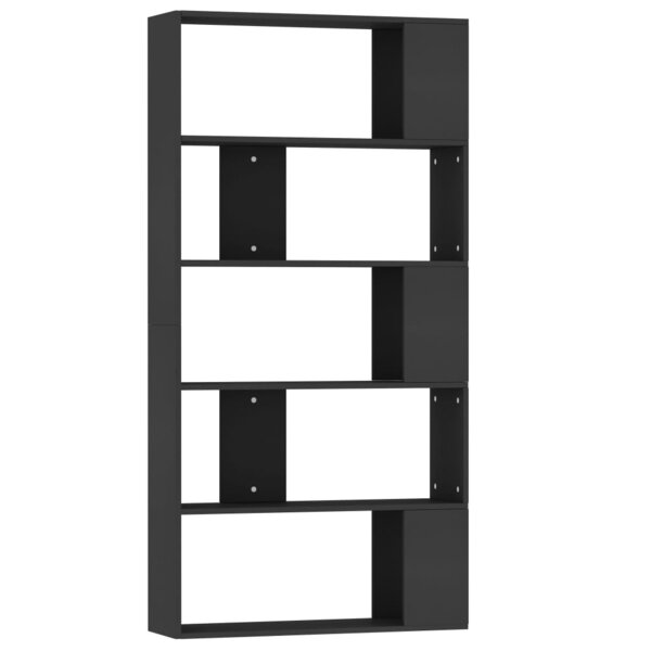 vidaXL Bibliothèque/Séparateur de pièce Noir Bois d’ingénierie