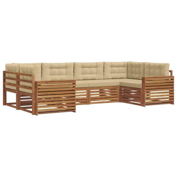 vidaXL Ensemble de canapés d'extérieur 6 pc Naturel et Beige