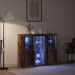 vidaXL Buffet LED Bois ancien 123 x 37 x 100 cm Bois d'ingénierie