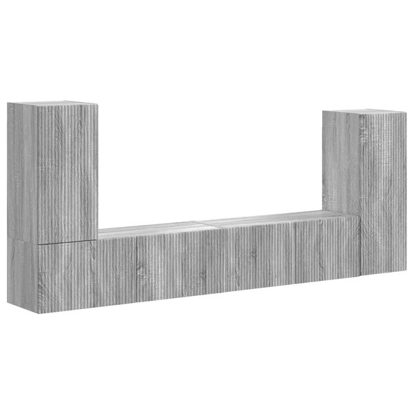 vidaXL Ensemble meuble TV 4 Pièces Gris Sonoma Bois d'ingénierie