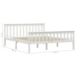 vidaXL Cadre de lit sans matelas blanc bois de pin massif 160x200 cm