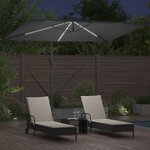 vidaXL Parasol banane à mât déporté Anthracite 294 x 200 x 254 cm