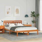 vidaXL Cadre de lit Marron Bois massif en pin