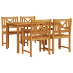 vidaXL Set de Salle à Manger de Jardin 5 Pièces en Bois Massif d'Acacia