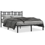 vidaXL Cadre de lit métal sans matelas avec tête de lit noir 120x190cm