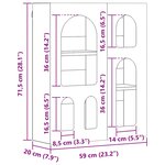 vidaXL Armoire suspendue avec étagère Chêne fumé 59 x 20 x 71 5 cm