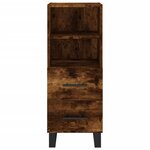 vidaXL Buffet haut Chêne fumé 34 5x34x180 cm Bois d'ingénierie