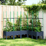 vidaXL Jardinière avec treillis bleu gris 160x120x142 5 cm PP