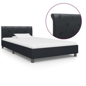 vidaXL Cadre de lit sans matelas noir similicuir 90x200 cm