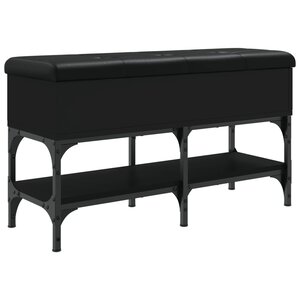 vidaXL Banc à chaussures noir 82x32x45 cm bois d'ingénierie